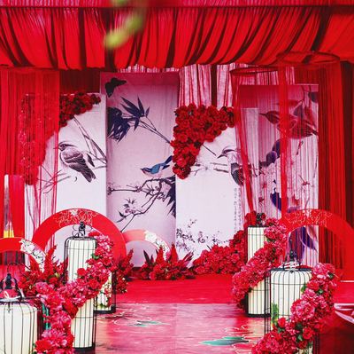 中国风红色婚礼,户外婚礼,中国风婚礼