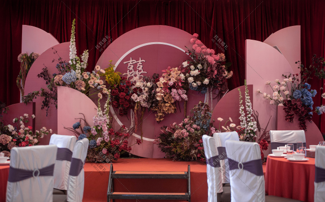 欢喜-红室内新中式婚礼照片