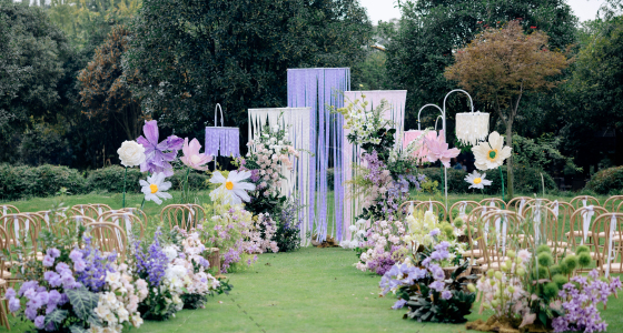 粉紫色户外婚礼-婚礼策划图片