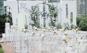 成都世纪城天堂洲际大饭店-户外婚礼丨白绿小清新婚礼图片