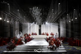 红白色极简水晶秀场风婚礼｜玫瑰肆意生长婚礼图片