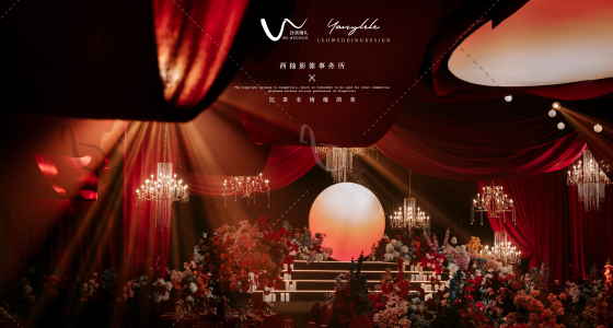 红色复古剧场风-婚礼策划图片