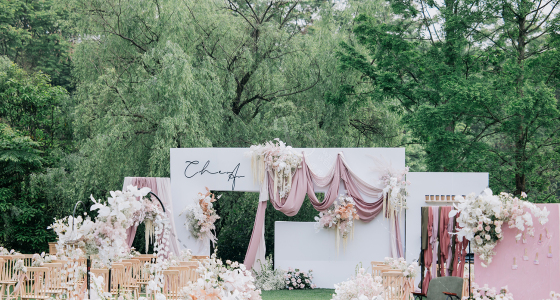 脏粉色户外婚礼-婚礼策划图片