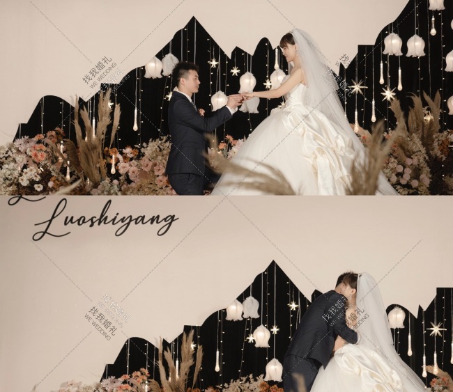 缺失的画面-黄室内大气婚礼照片
