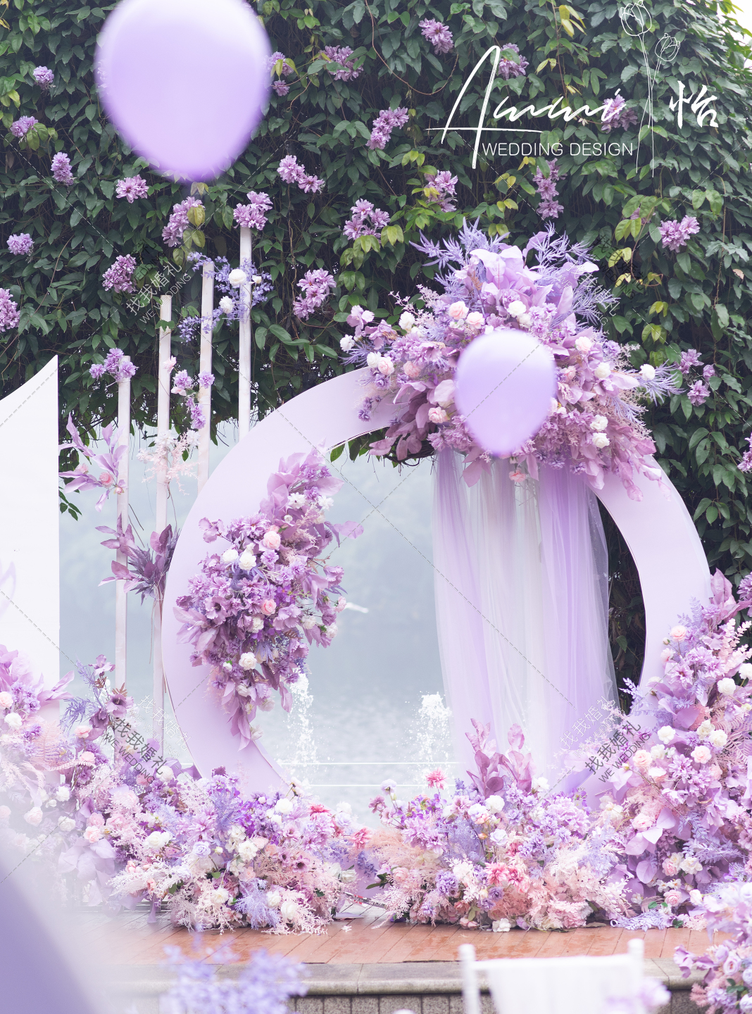 迷雾紫紫色主题私人场地小众现场布置图片_效果图_策划价格-找我婚礼