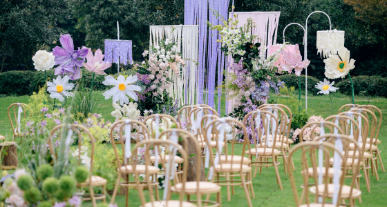 粉紫色户外婚礼-婚礼策划图片