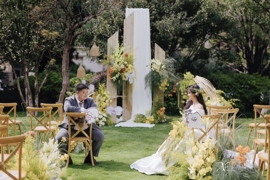 拼一个家的形状婚礼图片