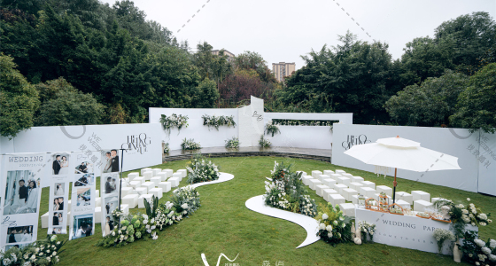 氛围感拉满，高级白绿风极简户外婚礼-婚礼策划图片