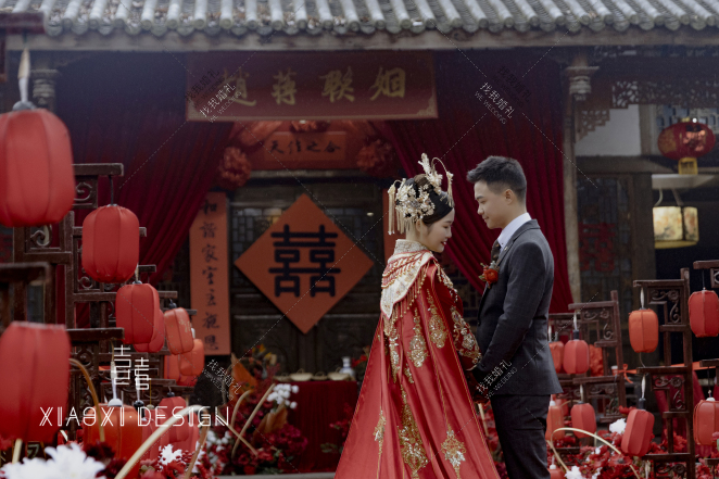 成都庭院中式婚礼-红户外传统中式婚礼照片