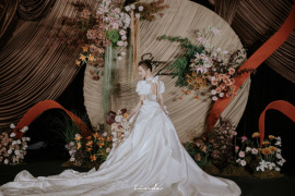 小众复古南瓜色丨全鲜花婚礼婚礼图片