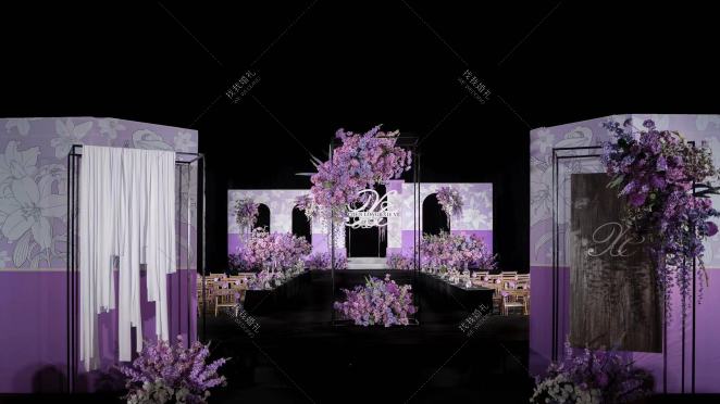紫色韩式婚礼-紫室内韩式婚礼照片