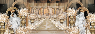 欧式宫廷风-黄室内大气婚礼照片