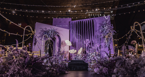 高级感紫色婚礼-婚礼策划图片
