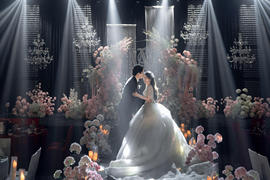 粉系韩式婚礼婚礼图片