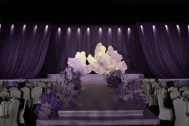 高级紫色20米巨型舞台设计婚礼图片