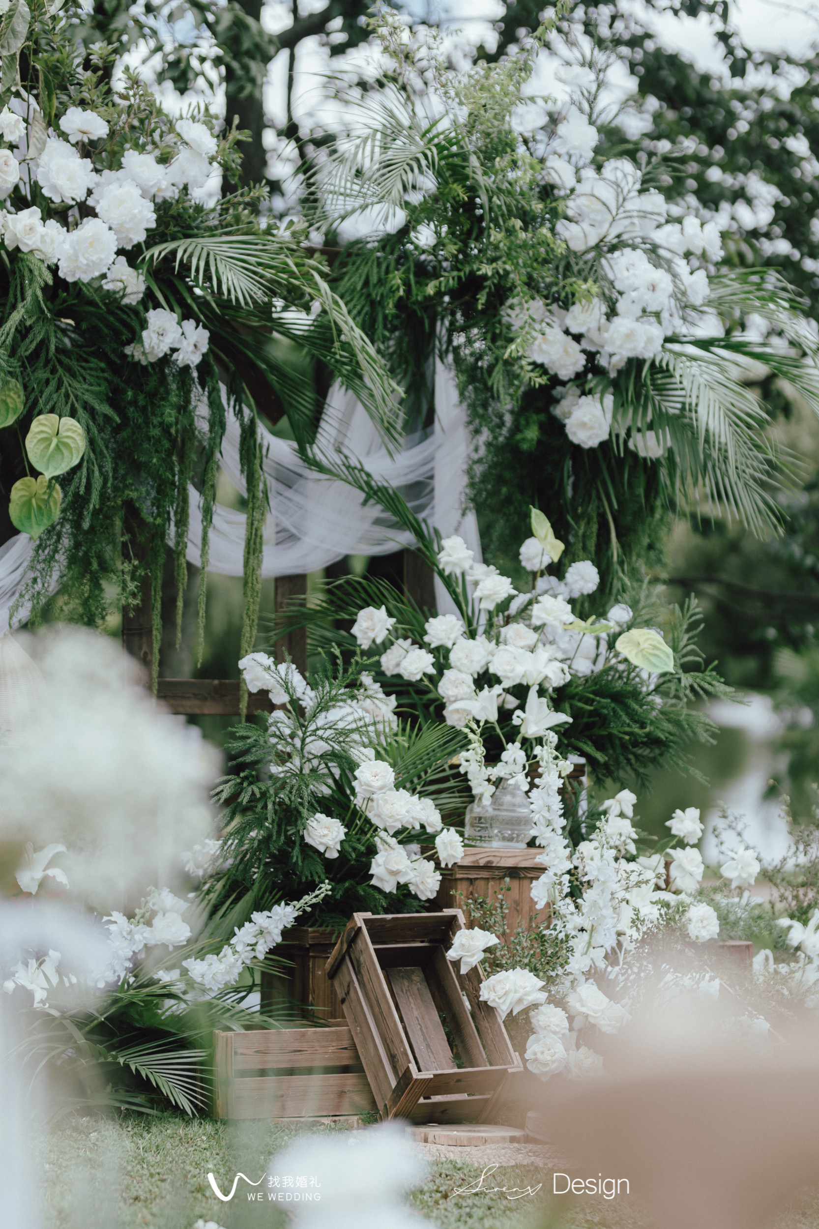 雨后的小清新婚礼白色主题户外森系现场布置图片_效果图_策划价格-找