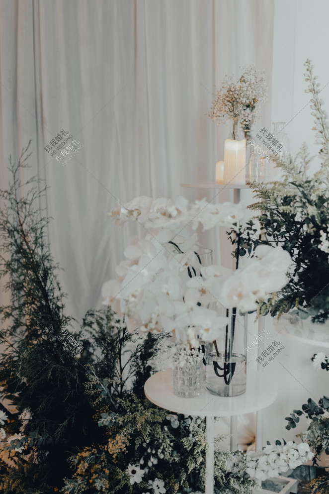 韩式婚礼-绿室内大气婚礼照片