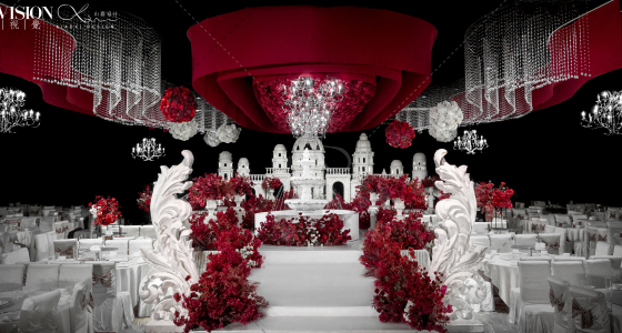 大气梦幻欧式•红白撞色水晶婚礼-婚礼策划图片
