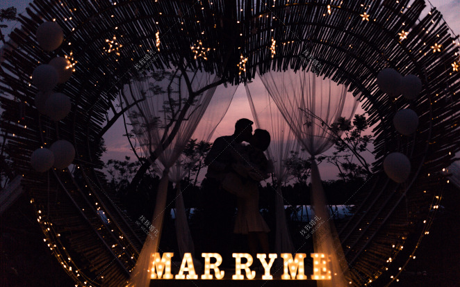 Marry Me-黄户外晚宴韩式婚礼照片