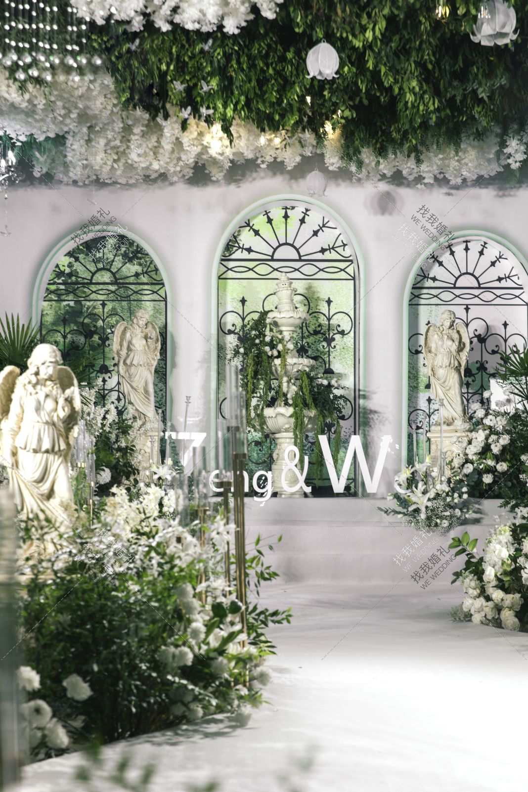 《小花园》白绿婚礼3D设计效果图_光影花生3D实训-站酷ZCOOL