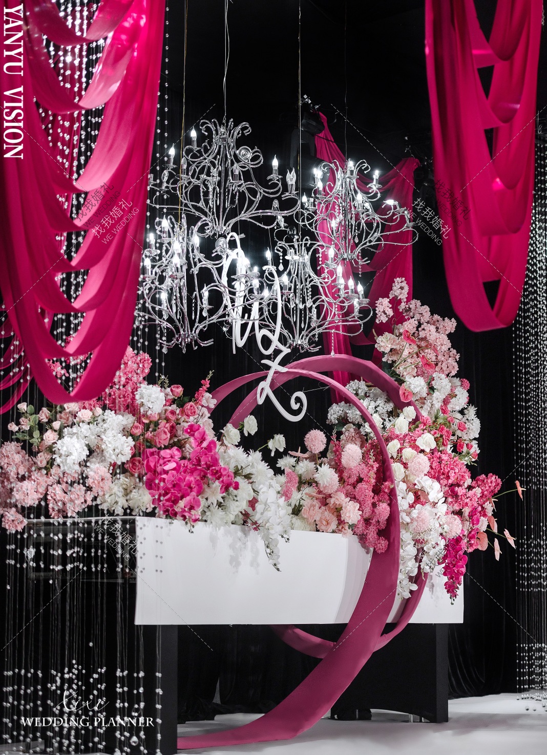 肯尼亚玫红小众婚礼粉色主题室内主题现场布置图片_效果图_策划价格-找我婚礼