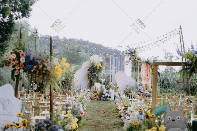 户外晚宴|莫奈花园-蓝户外西式婚礼照片