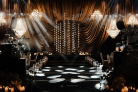 美拉德咖色布幔婚礼图片