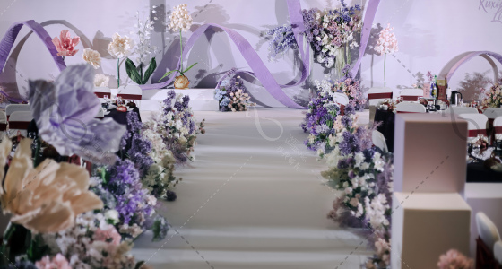 高级简约温柔白紫色婚礼-婚礼策划图片