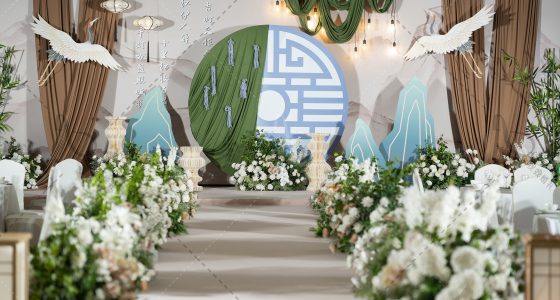 白绿新中式婚礼-婚礼策划图片