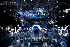 蓝色星空婚礼图片