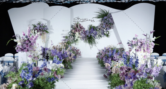 简约大气-紫蓝色婚礼-婚礼策划图片