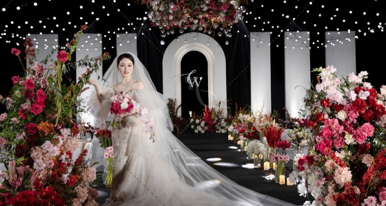 玫红色韩式花园-婚礼策划图片