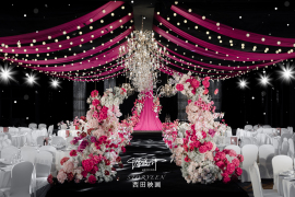 玫红甜酷婚礼 | 韩式水晶婚礼图片