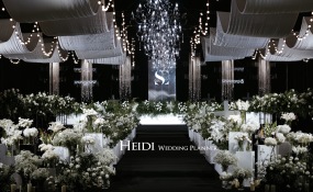 成都环球中心天堂洲际大饭店-白绿韩式婚礼图片