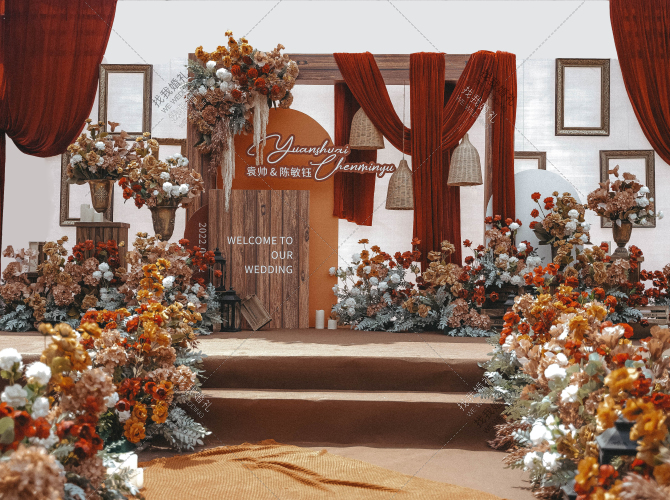 红橙色美式乡村婚礼-婚礼策划图片
