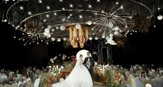森林里的月夜星空-婚礼策划图片