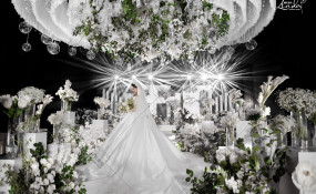 新皇城大酒店-质感白绿丨花开满庭婚礼图片
