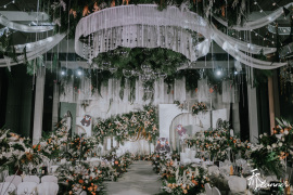 白绿橙婚礼图片