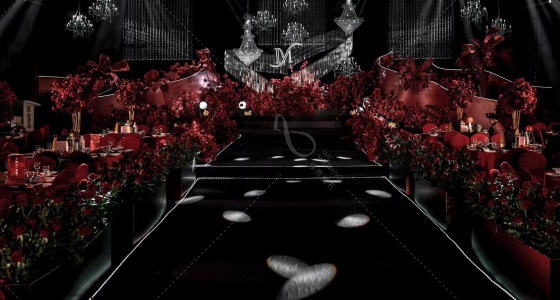 红黑水晶秀场风-婚礼策划图片