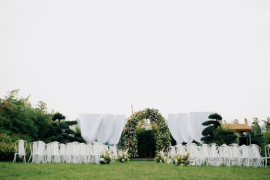 白绿色户外婚礼婚礼图片