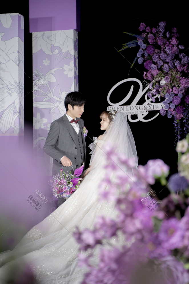 紫色韩式婚礼-紫室内韩式婚礼照片