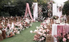 喜鹊先生花园餐厅-粉色浪漫婚礼图片