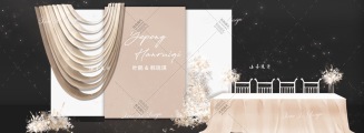 温暖奶茶色韩式婚礼-白室内韩式婚礼照片